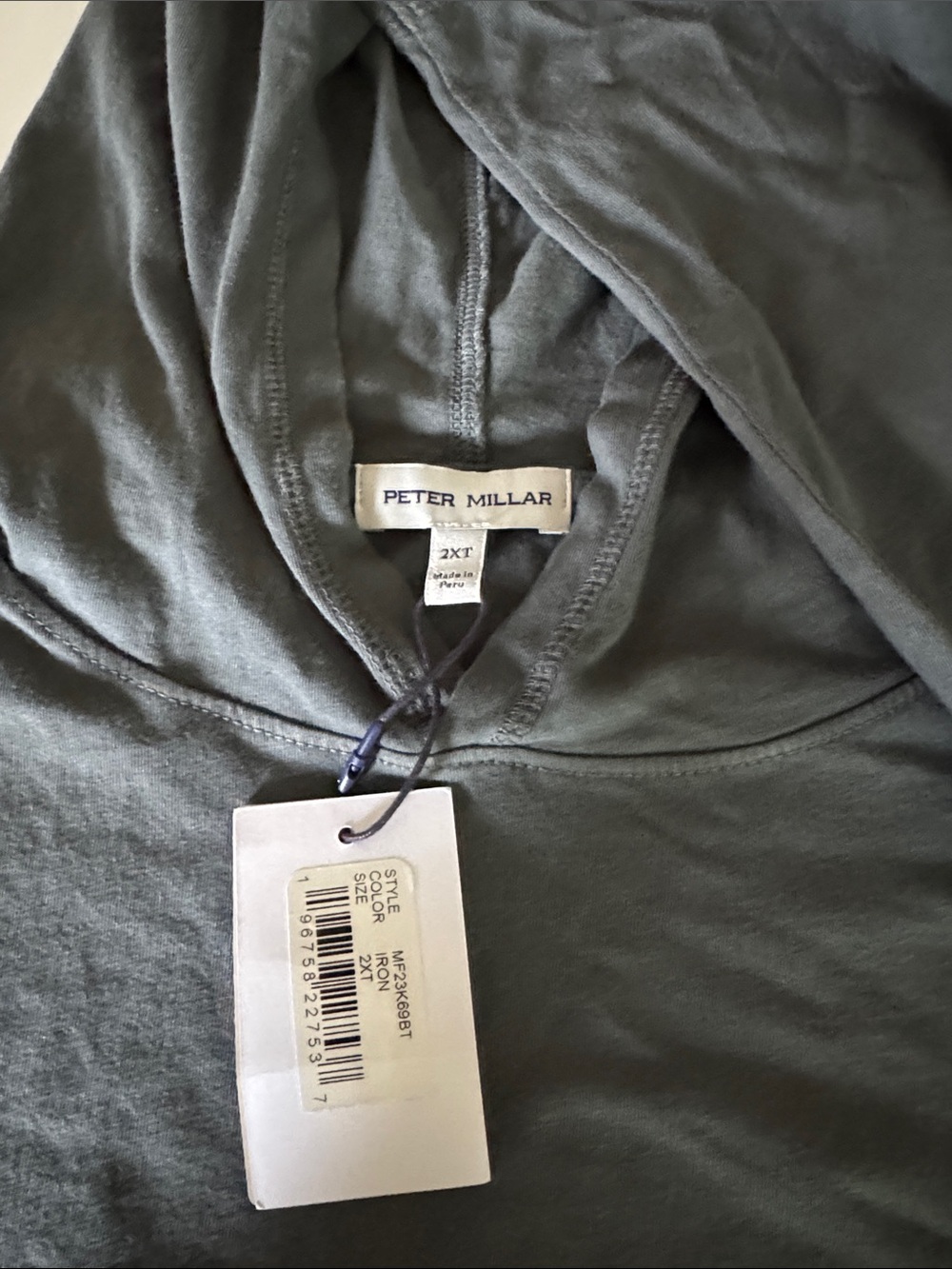 Peter Millar Olive Green Hooded Pullover